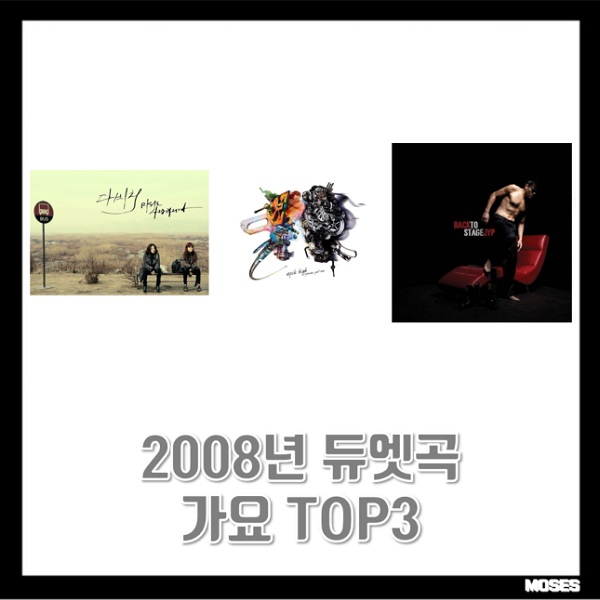 2008년 듀엣곡 가요 TOP3 음반 표지들