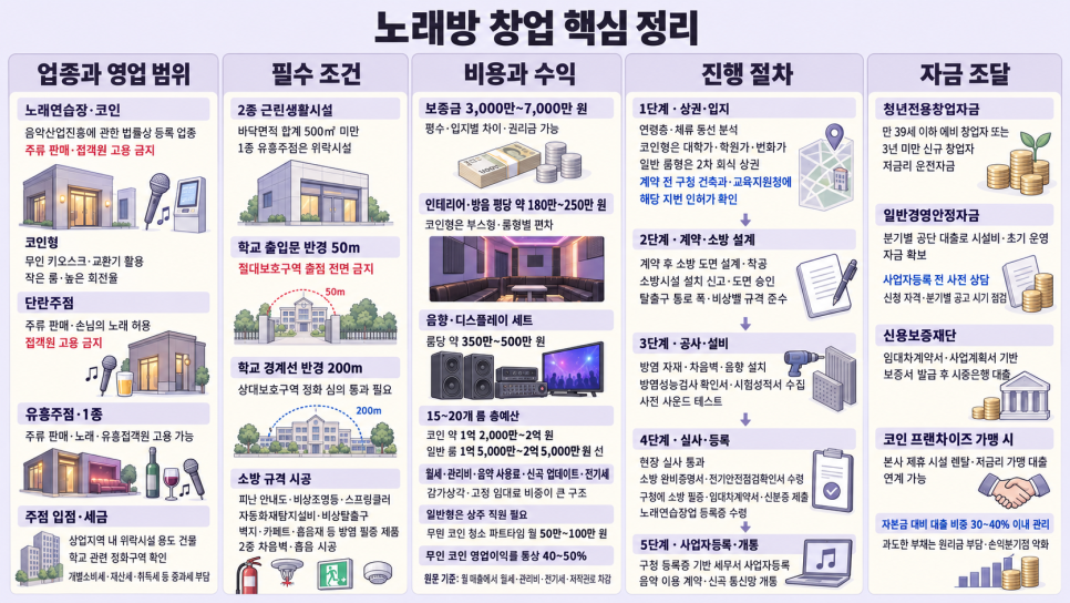노래방 창업 핵심 정리 인포그래픽